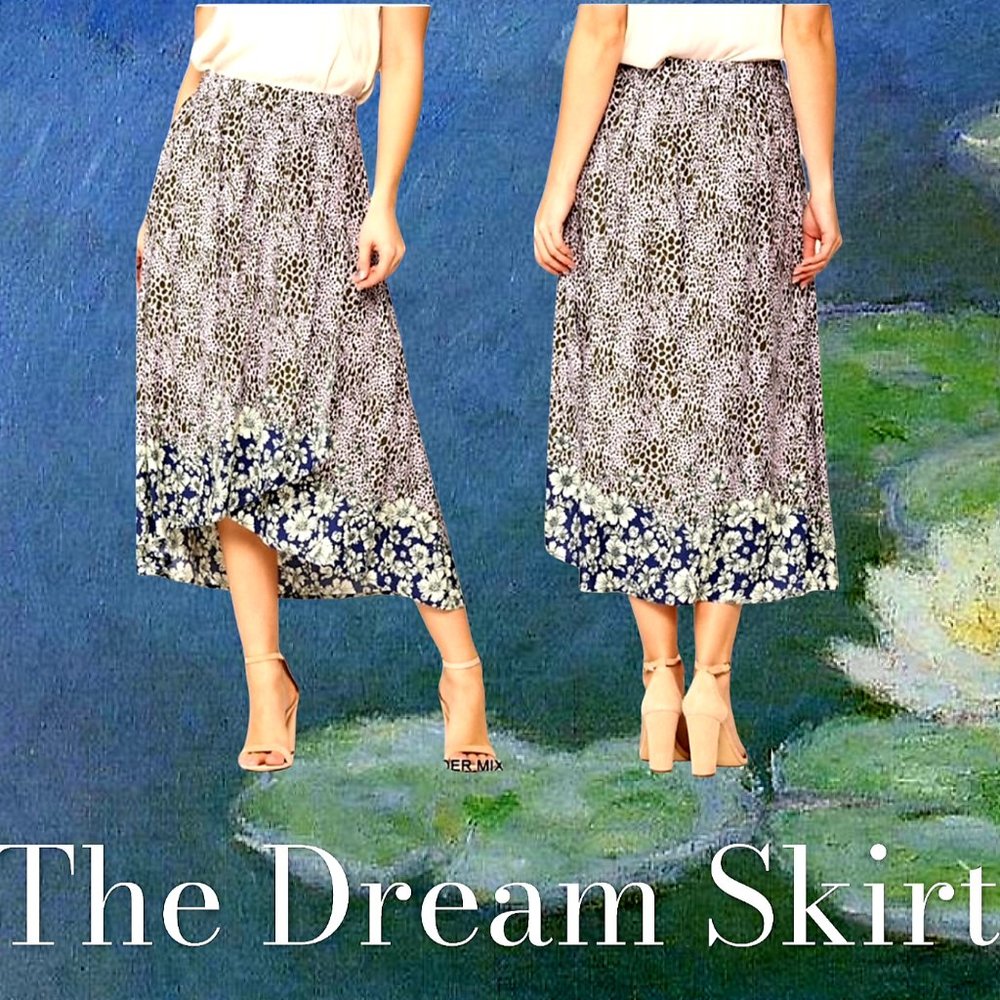 Pattern Mix SKIRT ~ Pale Lavender Animal Print o'e